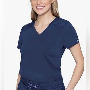 Med Couture Touch Women’s Chest Pocket Tuck in Top-Navy